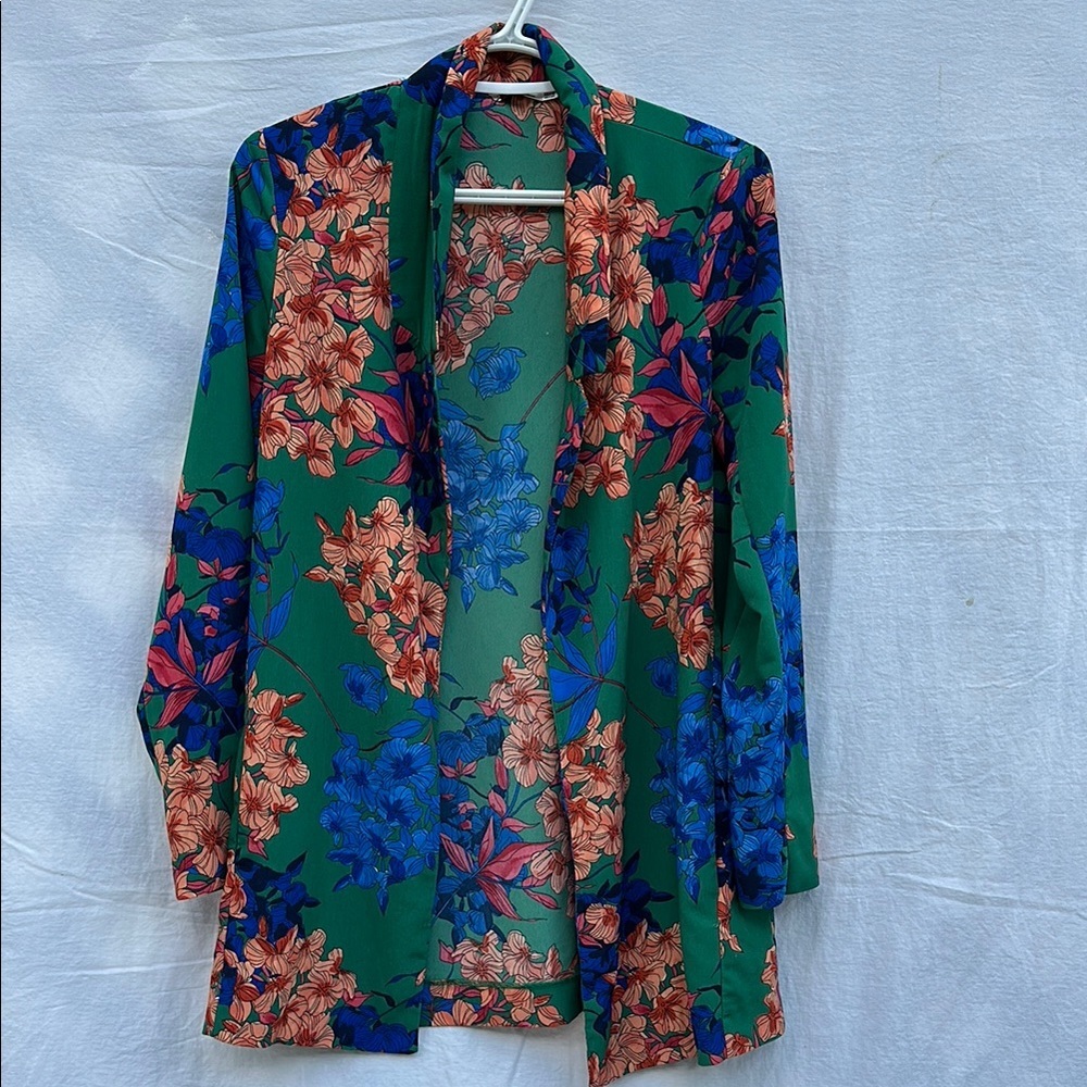 Stradivarius Multicolor Floral Blazer
